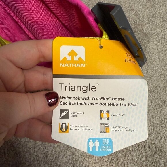 Nathan Triangle Running Essentials‎ Hydration Belt Pink Water Bottle Carrier - Picture 5 of 7